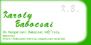 karoly babocsai business card